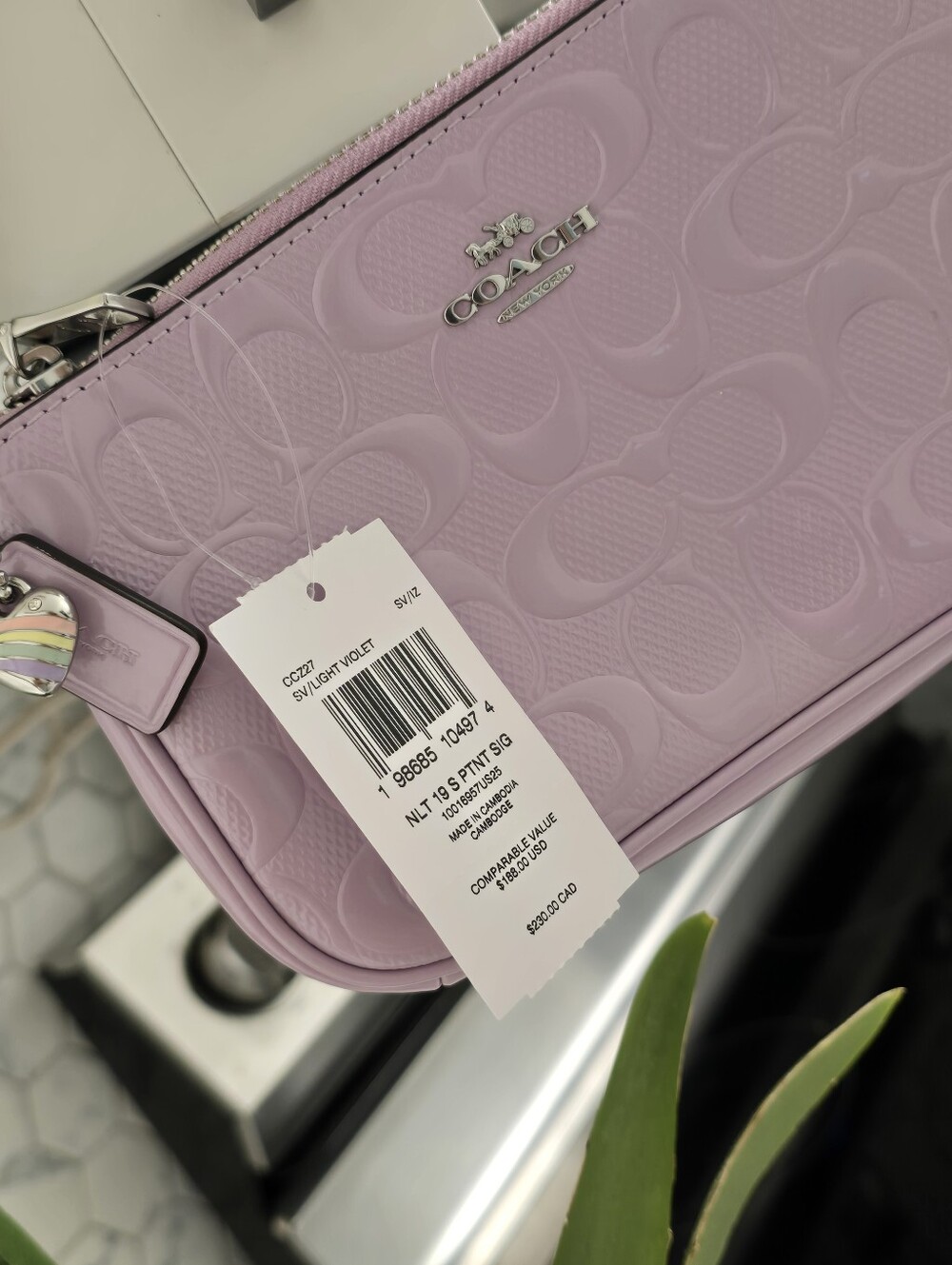 NWT Coach Nolita 19 Siver/violet - Picture 3 of 16